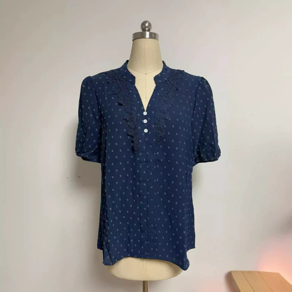 ZARA Summer Fashion Button Down Short Sleeve Blouse Women